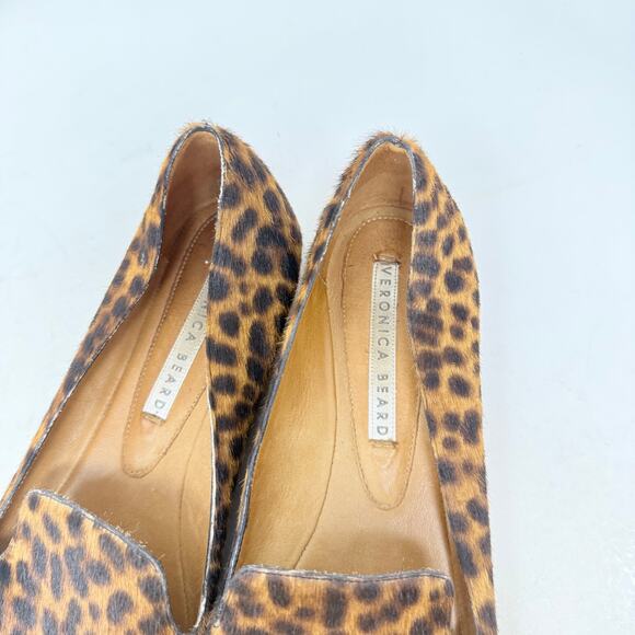 Veronica Beard Leopard Print Calf Hair Loafers Slip On Flats Size 41 - Picture 3 of 9